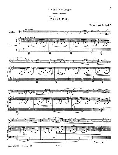 Willem Ten Have: Reverie Op.27