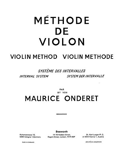 Maurice Onderet: Violin Method Book 1