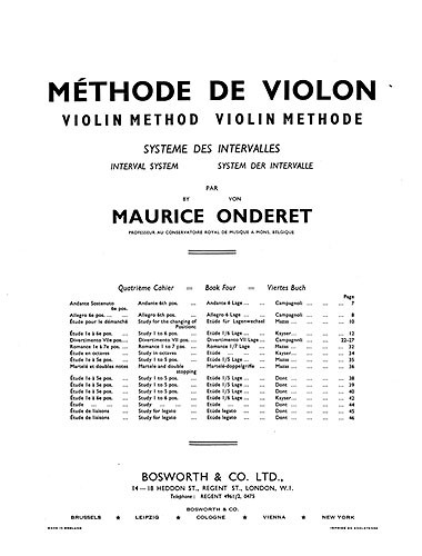 Maurice Onderet: Violin Method Book 4