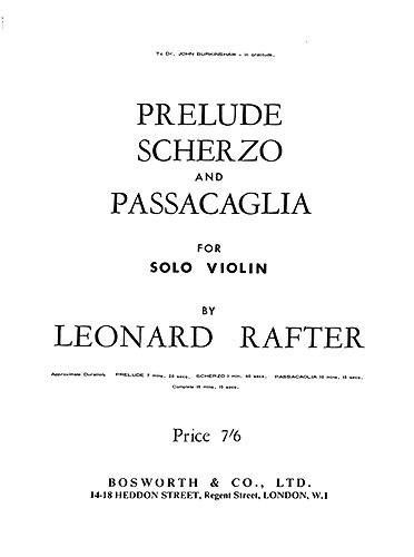 Rafter, L Prelude Scherzo And Passacaglia Vln/Pf