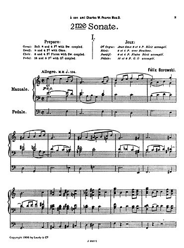 Felix Borowski: Organ Sonata No.2 In C