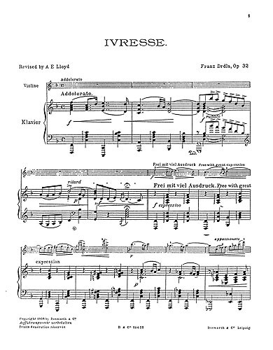 Franz Drdla: Ivresse Op.32