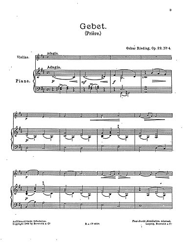 Oskar Rieding: Gebet Op.22 No.4