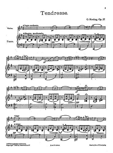 Oskar Rieding: Tendresse Op.37