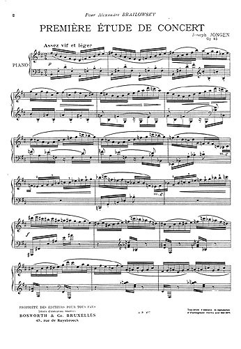 Joseph Jongen: Premiere Etude De Concert (Piano)