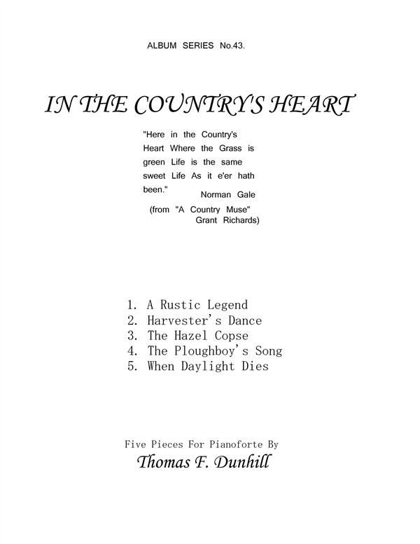 Dunhill, T: In The Country's Heart: Pf