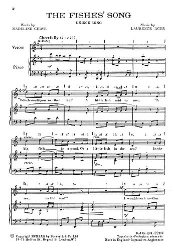 Ager, L The Fishes' Song Unison