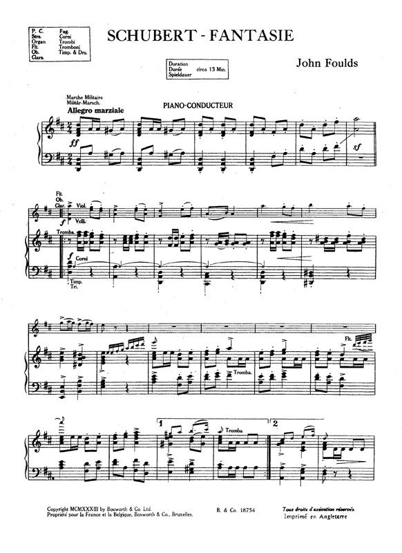 Franz Schubert (Arr. John Foulds): Fantasie (Piano Score/Parts)