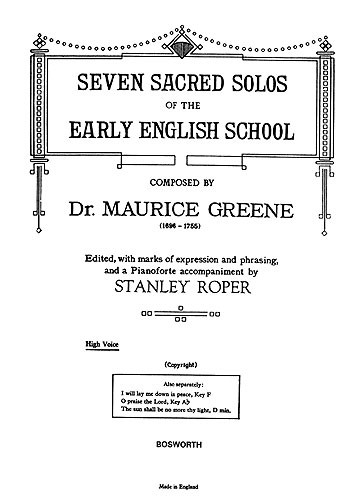 Greene: Seven Sacred Solos - High Voice (Roper)