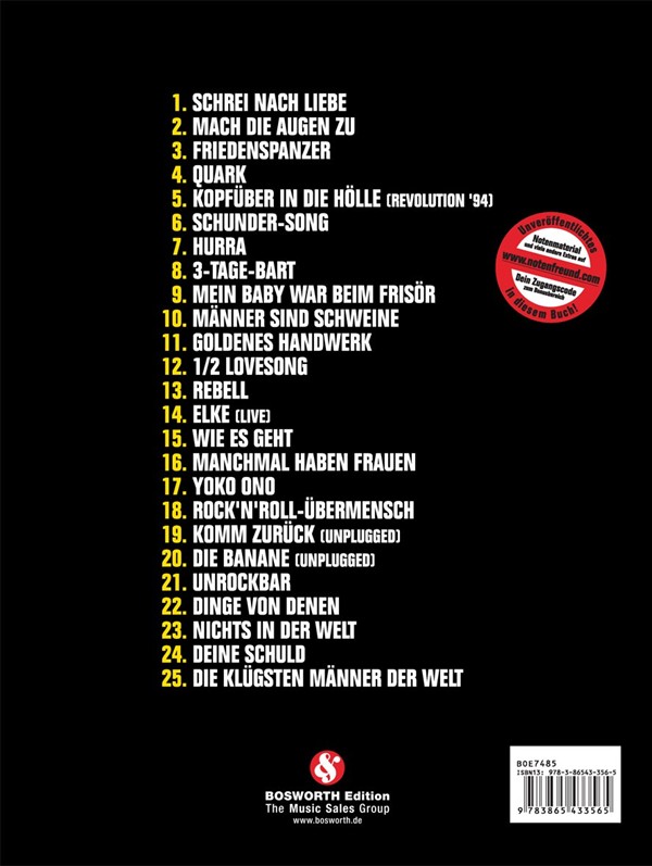 Die Ärzte: Bäst Of Songbook - Schlagzeug-Ausgabe