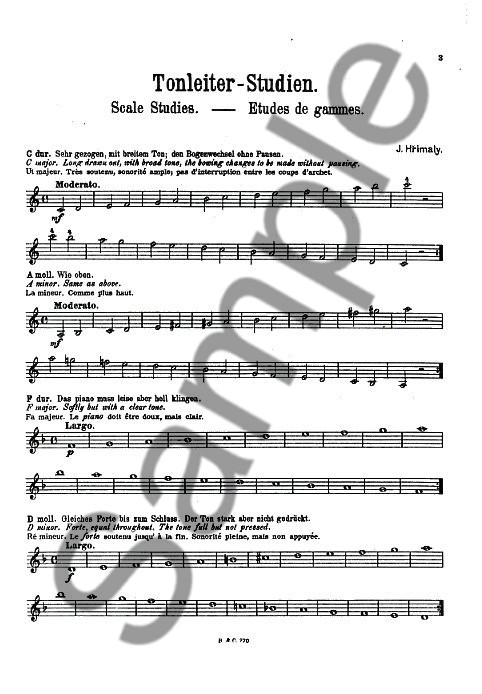 Johann Hrimaly: Tonleiterstudien Für Violine (Scale Studies For Violin)