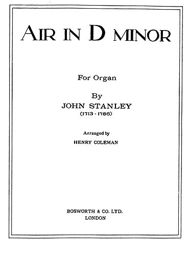 John Stanley: Suite In D For Organ