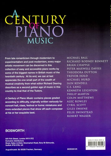A Century Of Piano Music: Grades 1-4 Selected and Edited by Richard Deering