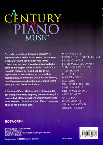 A Century Of Piano Music: Grades 1-4 Selected and Edited by Richard Deering
