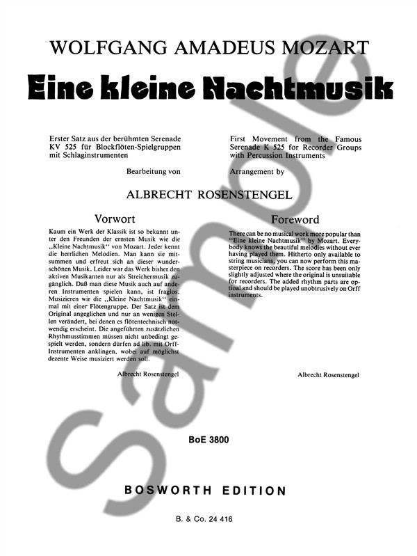 Eine Kleine Nachtmusik Movement 1 (Score)