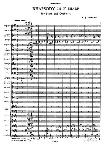 Moeran: Rhapsody In F Sharp (Miniature Score)