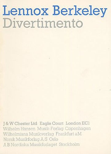 Lennox Berkeley: Divertimento In B Flat For Orchestra Op.18 (Miniature Score)