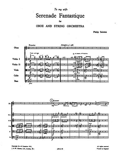 Philip Sainton: Serenade Fantastique (Miniature Score)