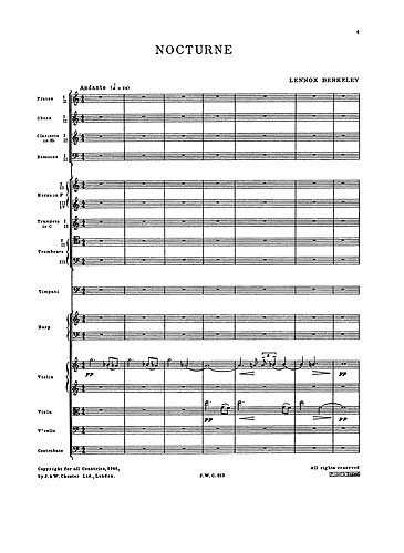 Lennox Berkeley: Nocturne For Orchestra Op.25