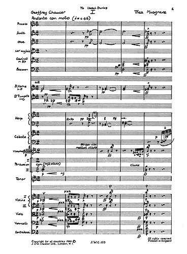 Thea Musgrave: Triptych for Tenor and Orchestra (Study Score)