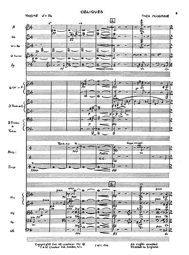 Thea Musgrave: Obliques Orch (Study Score)