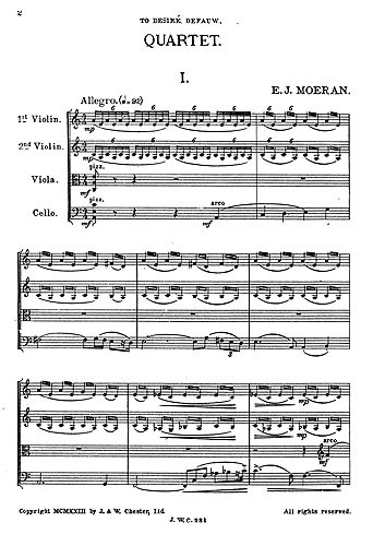 Moeran: String Quartet In A Minor (Study Score)