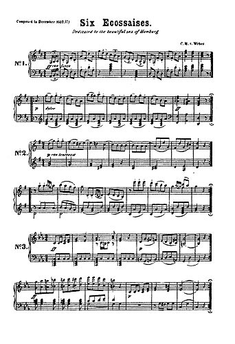 Carl Maria Von Weber: Six Ecossaises For String Quartet (Miniature Score)
