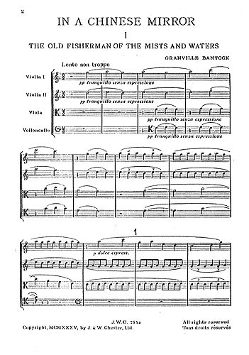 Bantock: In A Chinese Mirror for String Quartet (Score)