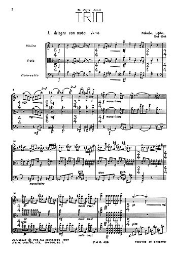 Lipkin: String Trio (Miniature Score)