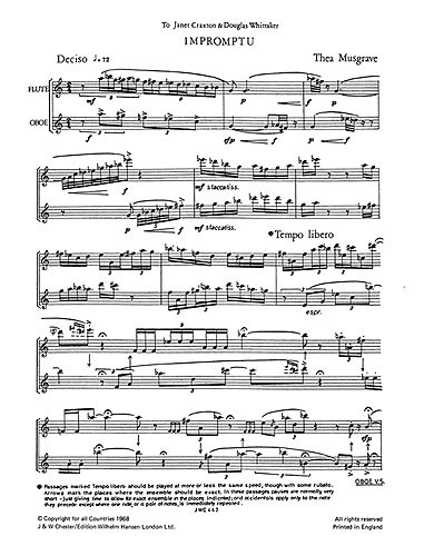 Musgrave: Impromptu No.1 For Flute And Oboe