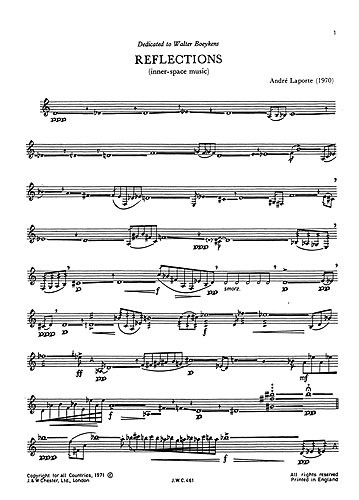 Laporte: Reflections for Clarinet Solo