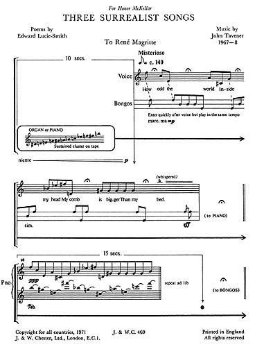 John Tavener: Three Surrealist Songs