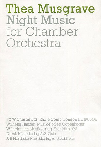Thea Musgrave: Night Music (Study Score)