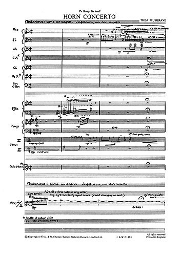 Thea Musgrave: Concerto For Horn And Orchestra (Study Score)