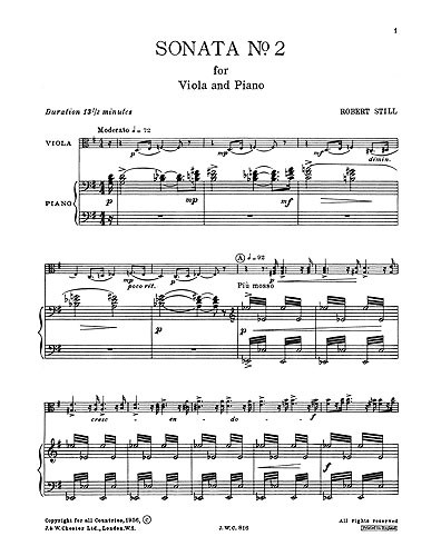 Still Sonata No. 2 Vla/Piano