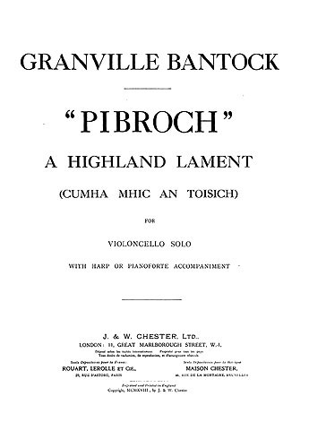 Bantock: The Highland Lament of Pibroch for Cello And Piano Or Harp