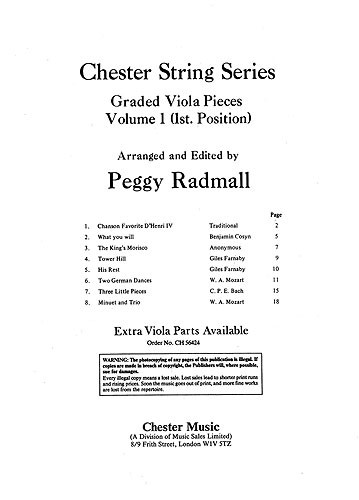 Peggy Radmall: Chester String Series Viola Book 1 (Viola/Piano)