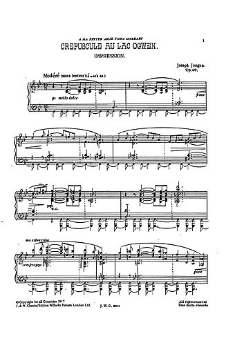 Jongen: Crepuscule Au Lac Ogwen: Impression (Piano)
