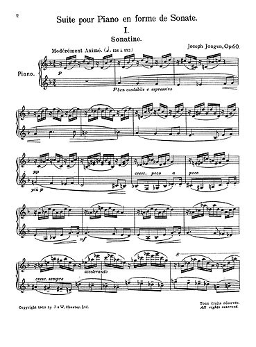 Joseph Jongen: Suite For Piano Op.60