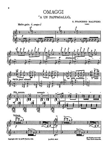Malipiero: Omaggi for Piano Solo