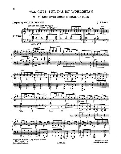 J.S.Bach/Walter Rummel: What God Hath Done, Is Rightly Done