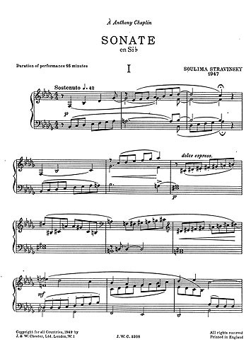 Soulima Stravinsky: Piano Sonata In B Flat