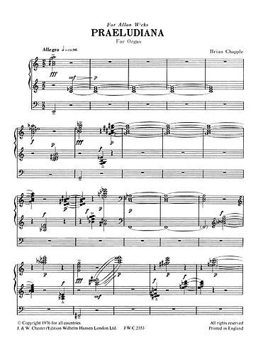 Chapple: Praeludiana for Organ