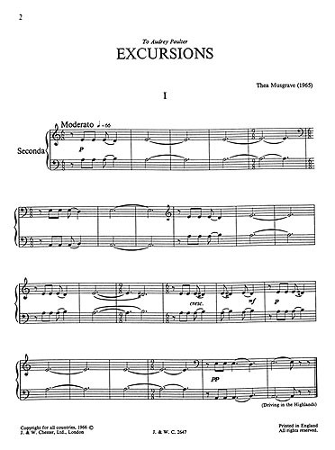 Thea Musgrave: Excursions: 8 Pieces For Piano Duet