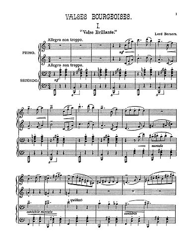 Lord Berners: Valses Bourgeoises (Piano Duet)