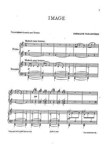 Germaine Tailleferre: Image (Piano Duet)