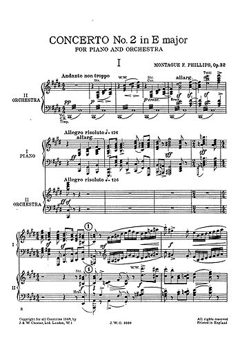 Montague Phillips: Concerto No.2 (Piano Duet)