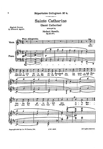 Herbert Howells: Four French Chansons Op.29