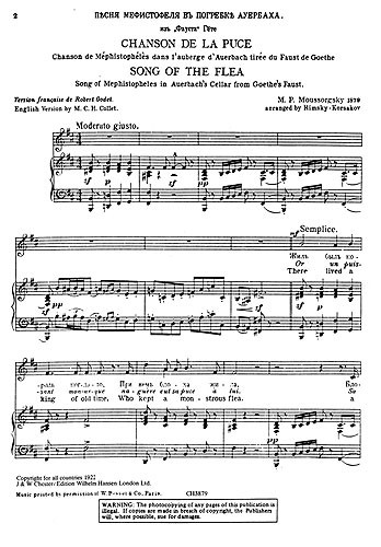 Modest Mussorgsky: Song Of The Flea (Baritone/Piano)