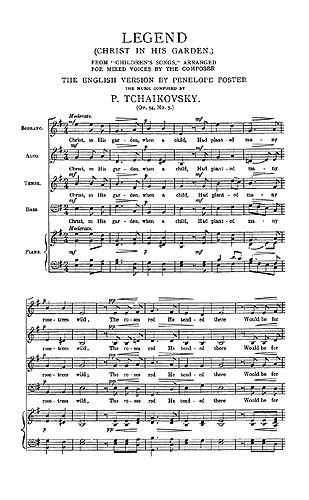 Tchaikovsky Legend (christ In His Garden) Satb (e)